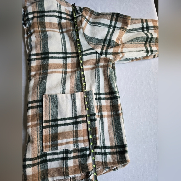 Plaid Button-Up Artist Shirt Jacket by Spoon Jeans Front Pockets 3x - Picture 8 of 10